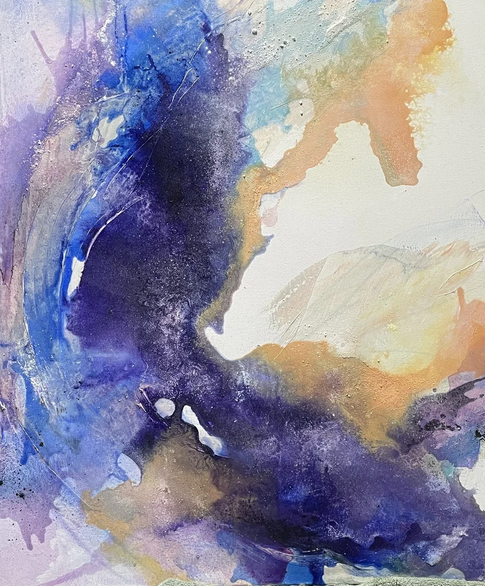 Evening Light, 2022, mixed media and acrylic, 36x30", $650