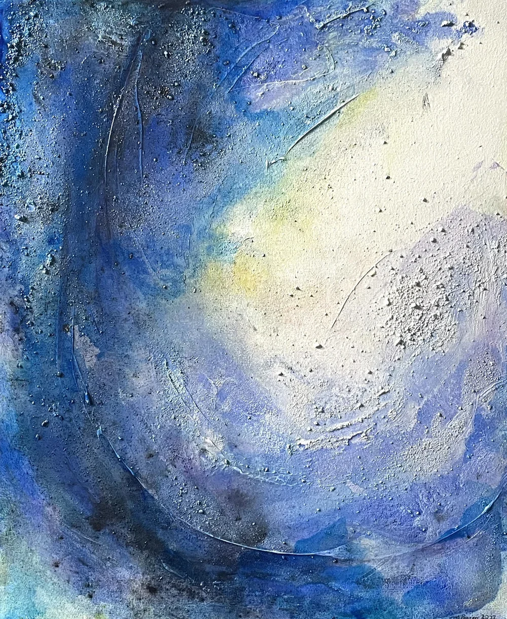 Winter Solstice 3, 2022, mixed media with acrylic paint, 36x30", $650