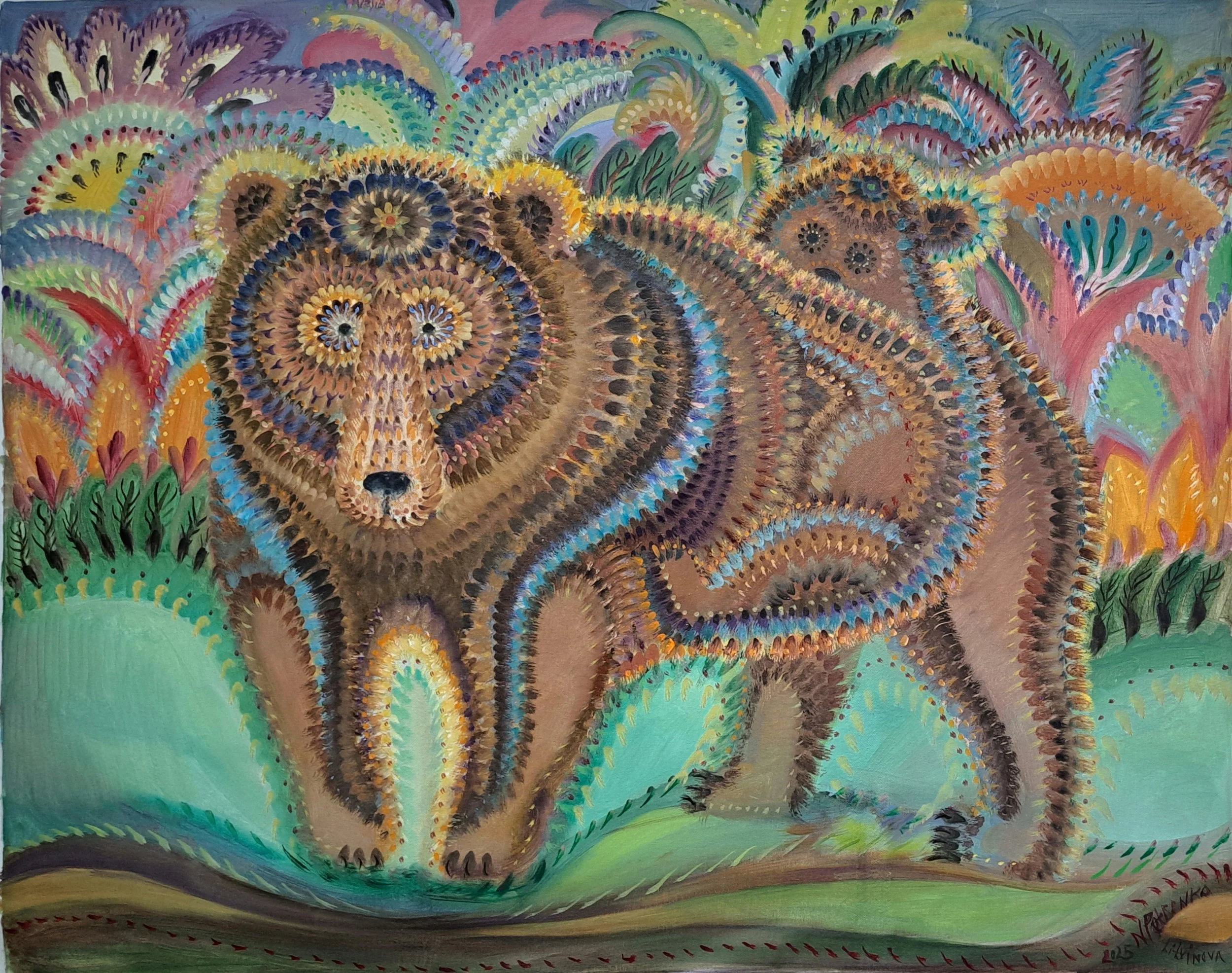 Mother Bear with Cub 28x36.jpg