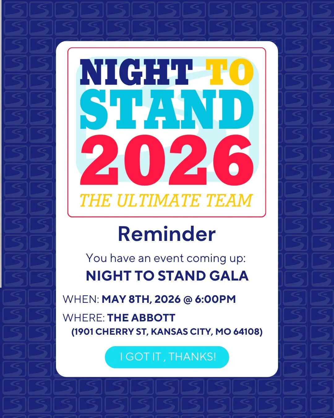 The Night to Stand 2026 Gala is 3 weeks away...Don't forget to get your tickets now! 🙌🏽

What to look forward to:
✨ An inspiring guest speaker
✨ Exciting silent &amp; live auctions
✨ A wine &amp; liquor pull
✨ Fund a Need supporting transformative 