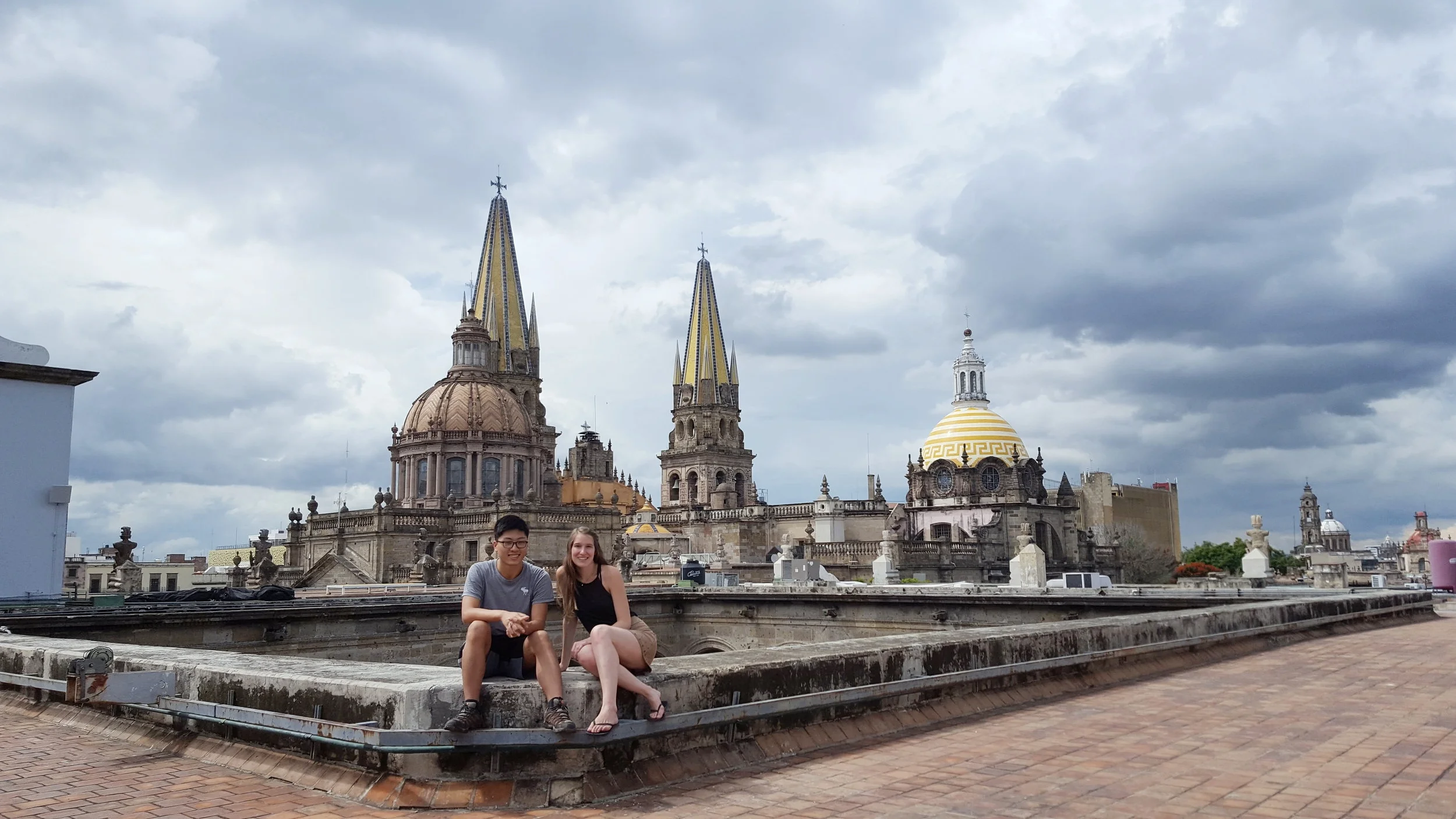 Hanging out on the roof of Palacio de Gobierno in Guadalajara