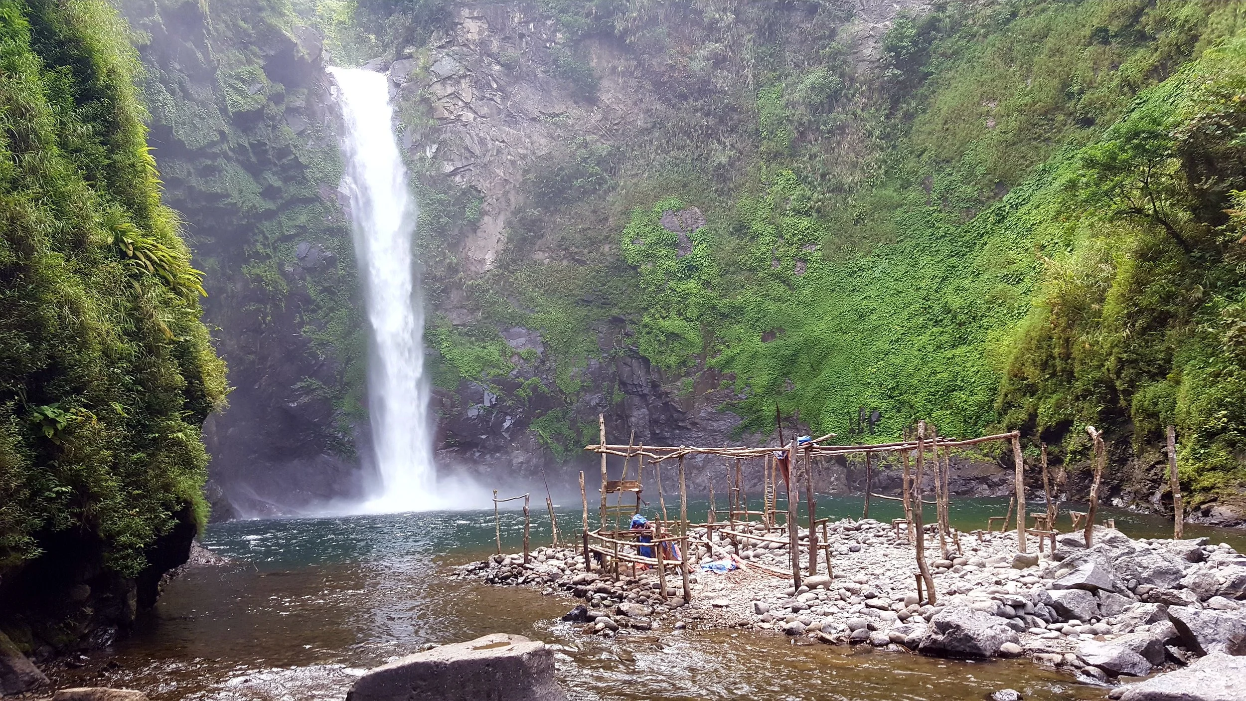 This insane waterfall greeted us after a hike up-and-down the rice terraces of Batad