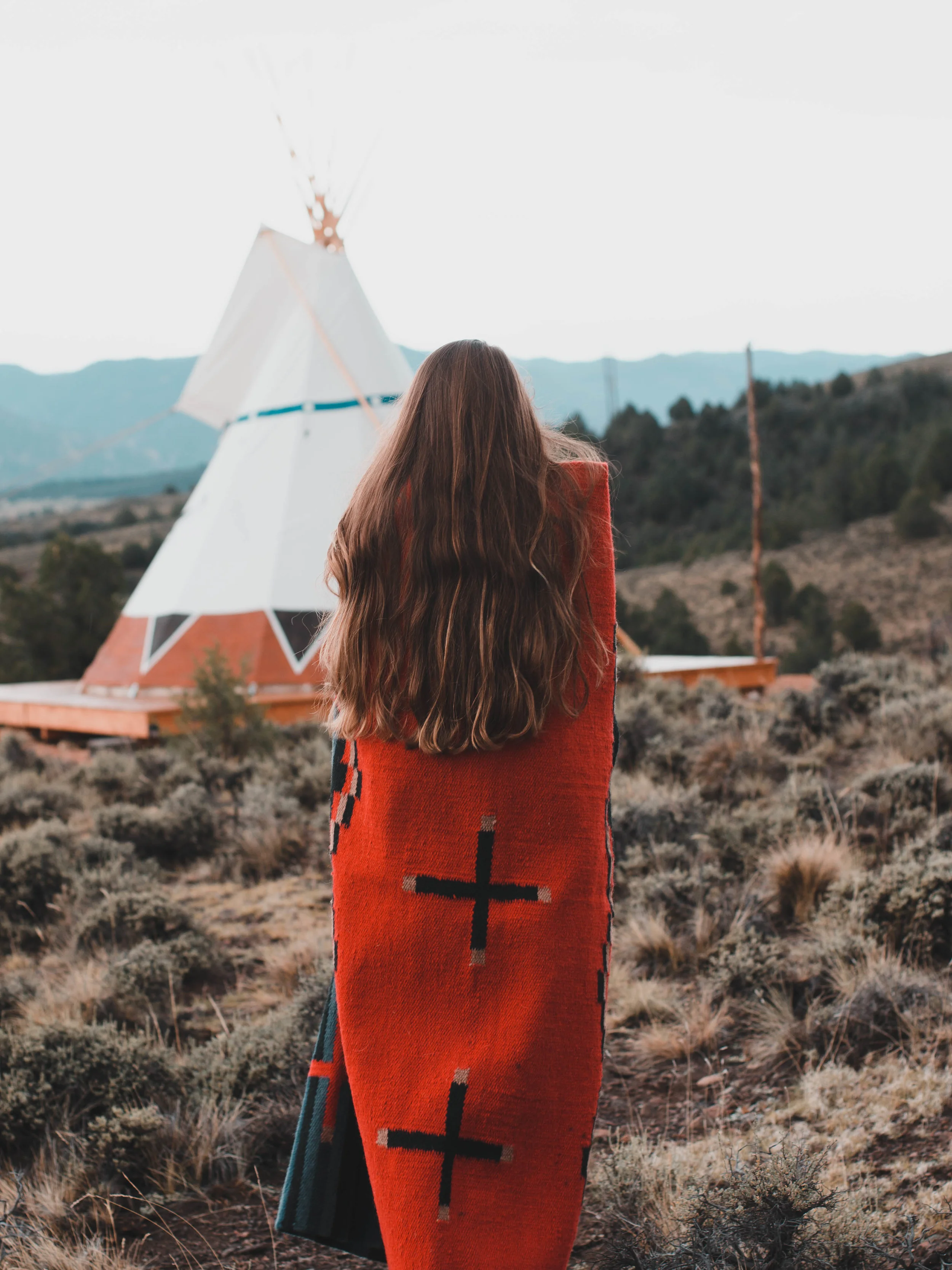 Outside of our tipi rental in Utah