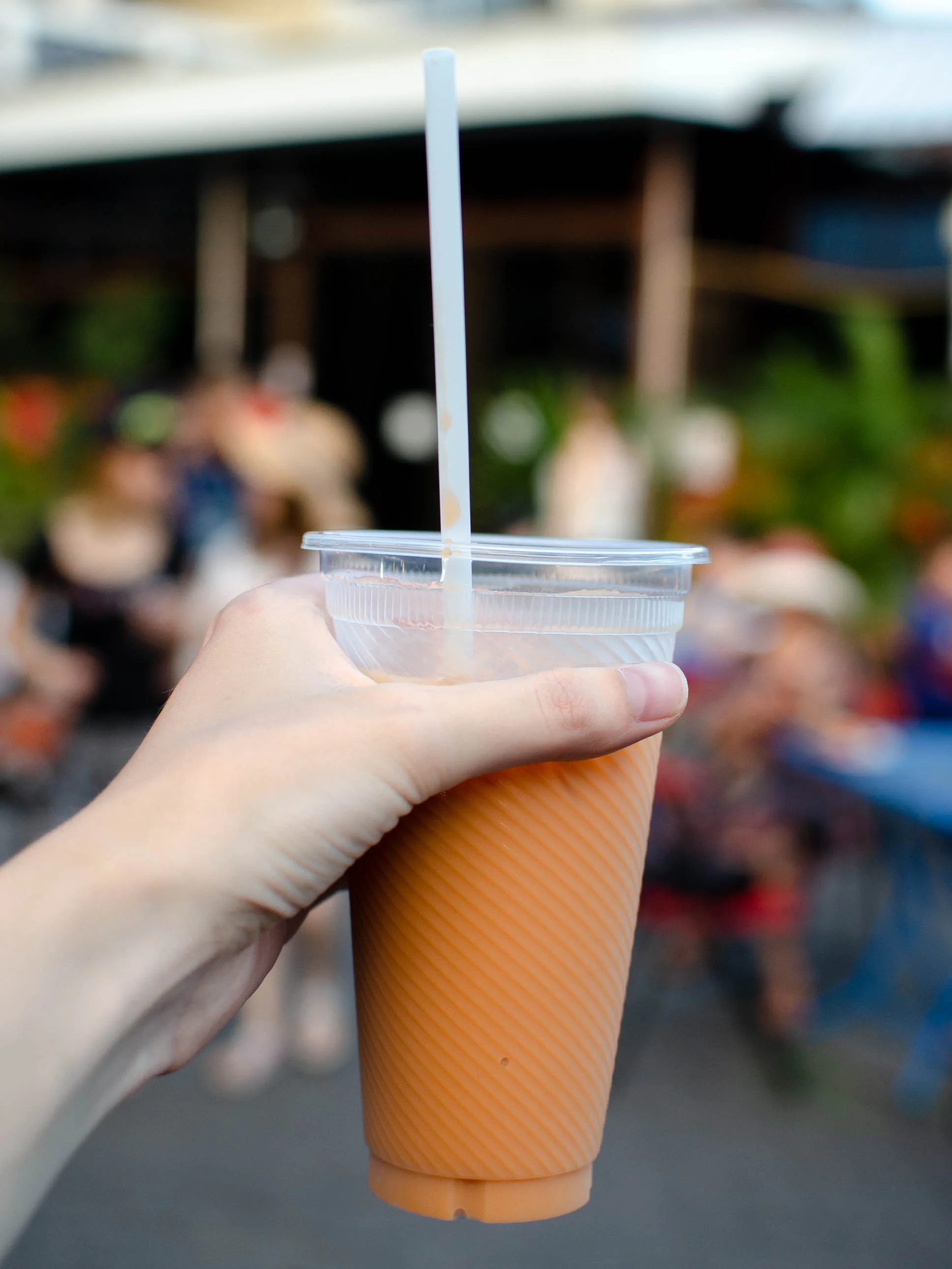 Trying my first Thai tea in Chiang Mai