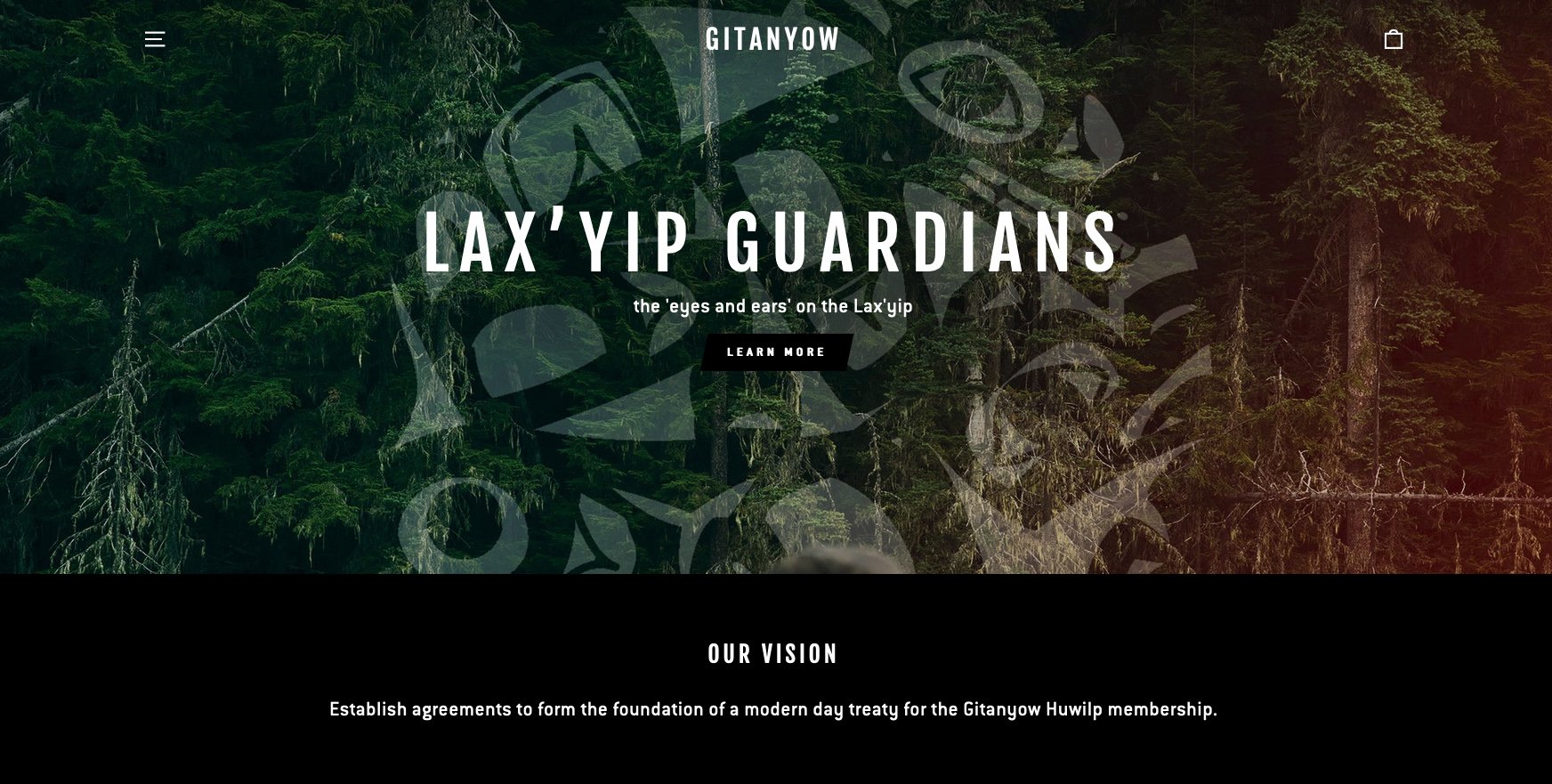  Website design and development for the Gitanyow Nation. 