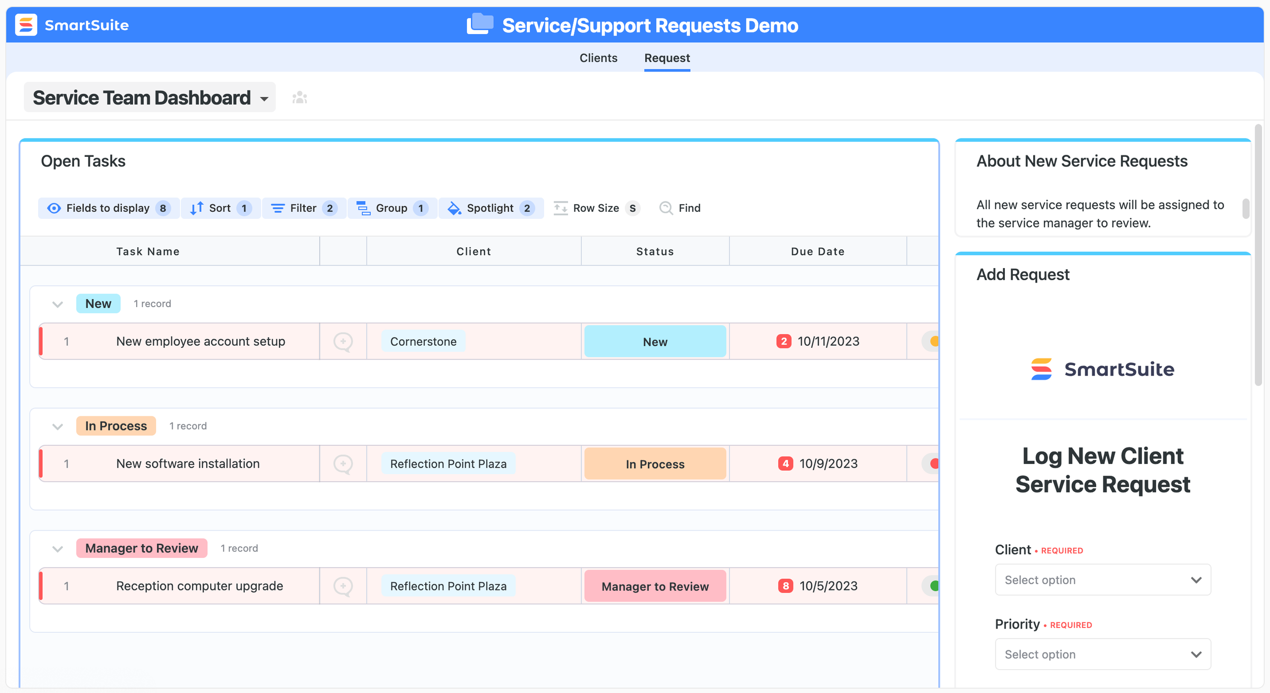 SmartSuite_Service-Request-Template_Service-Team-Dashboard.png