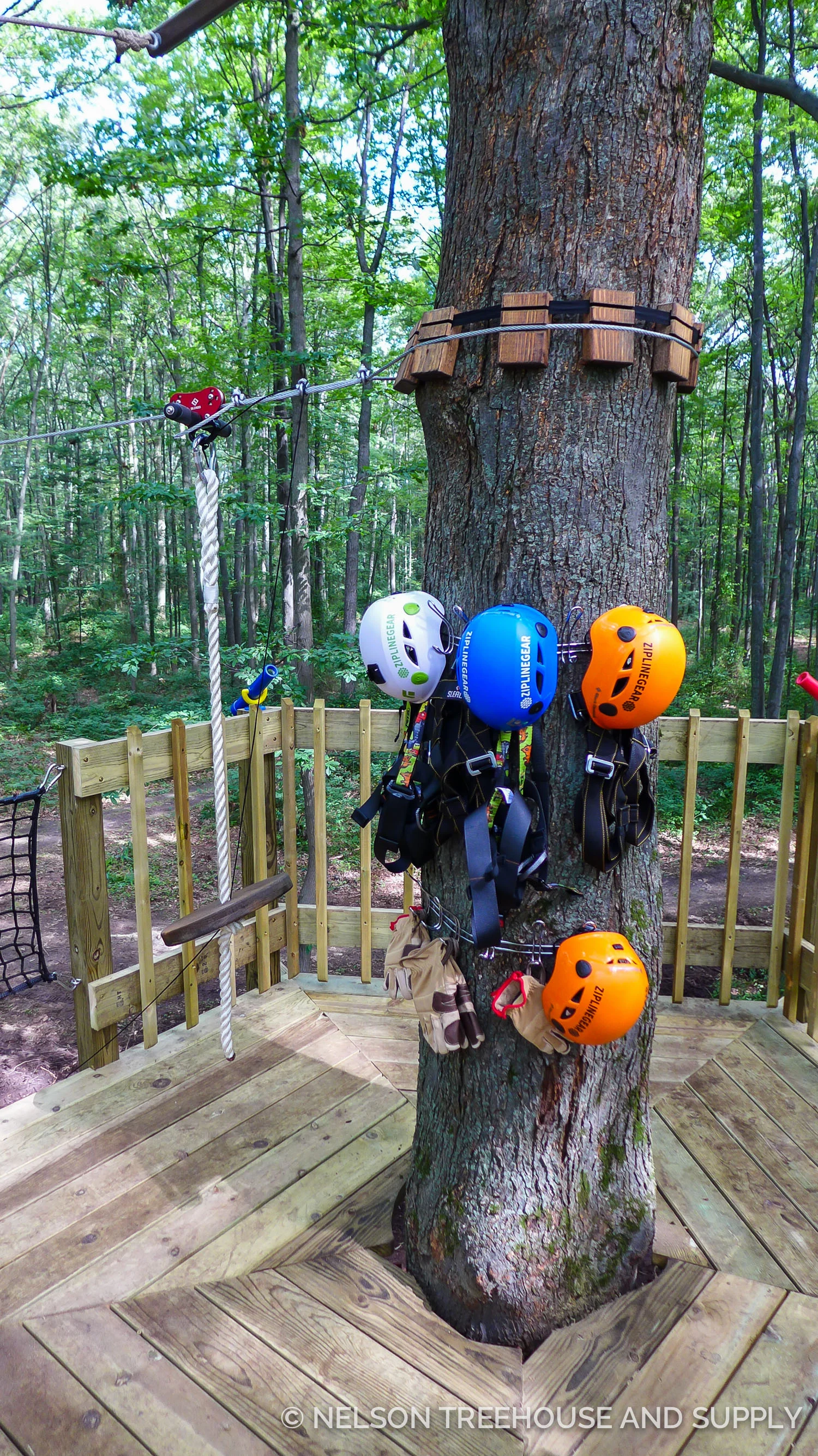 We added two ziplines from this treehouse for maximum fun! I loved watching Grandpa Sluiter fly down from the treehouse in zipline style!