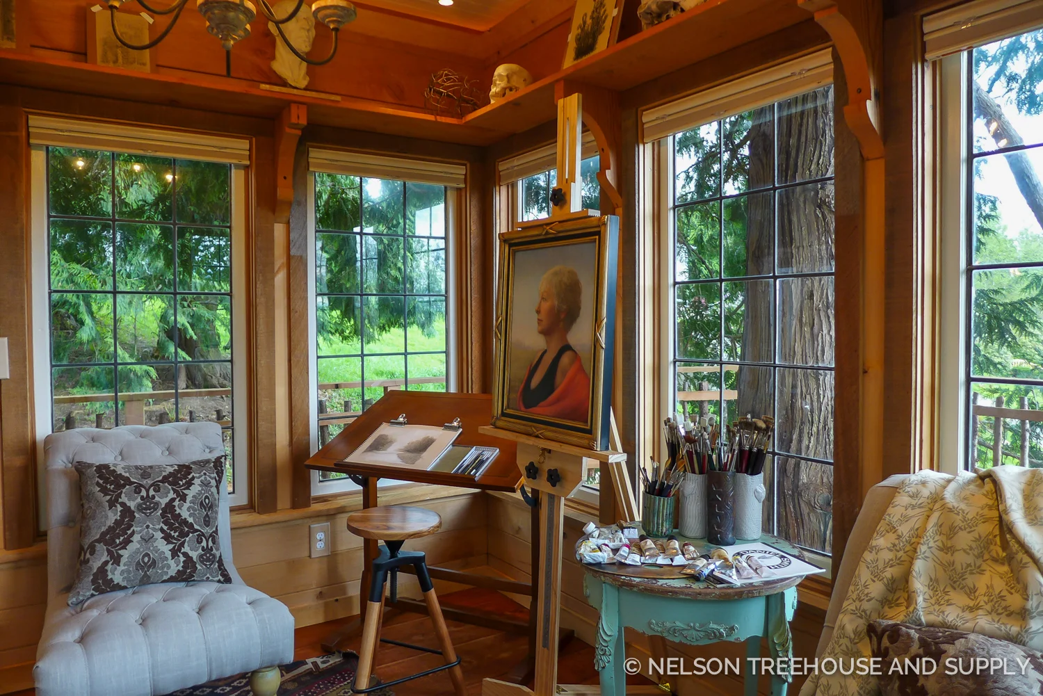 Large windows let in plenty of natural light.