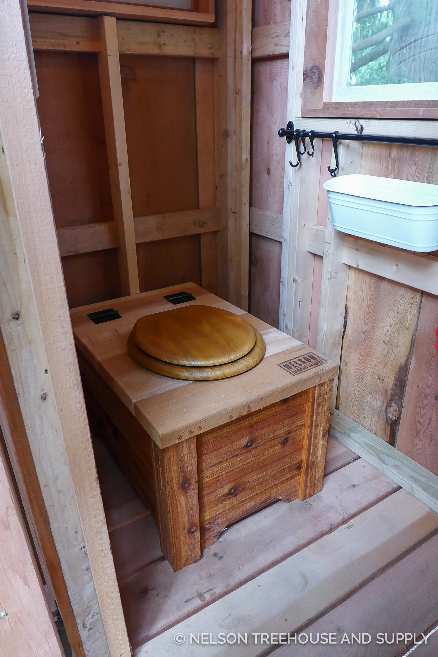 The crew added a new outhouse, complete with a compostable toilet.