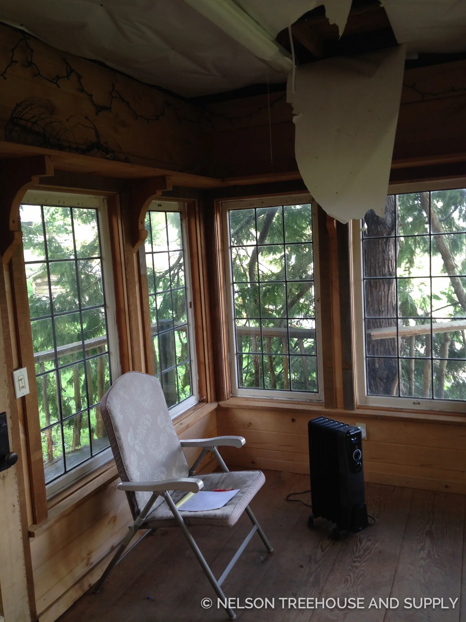 Insulation was falling from the ceiling before Pete and the crew tackled the remodel.