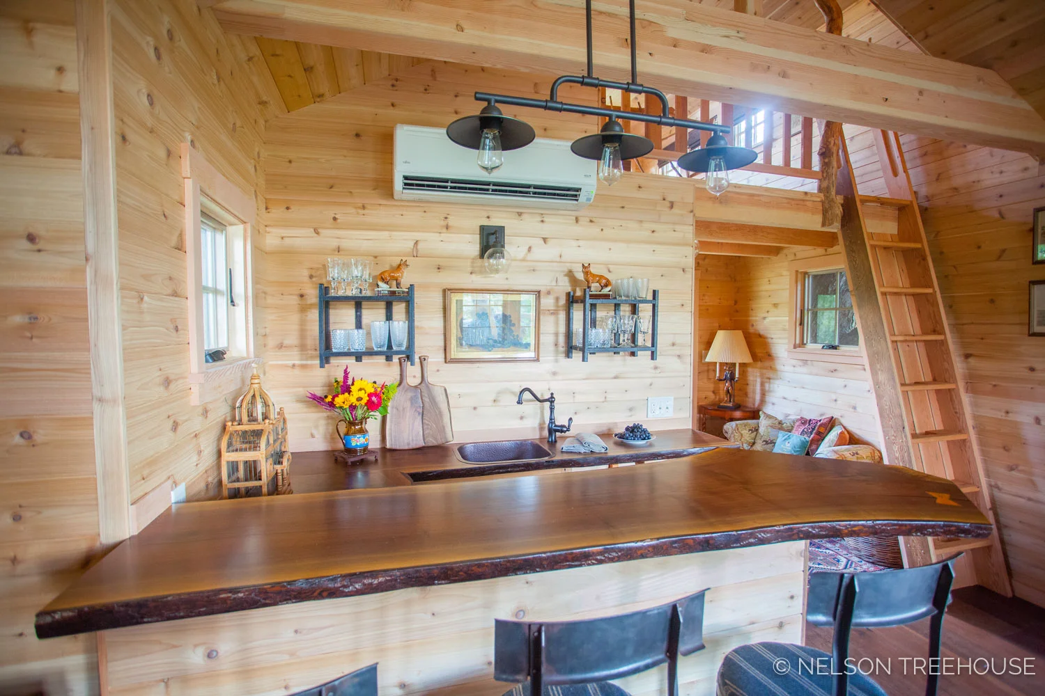 KITCHEN INSIDE THE FOX FARM TREEHOUSE