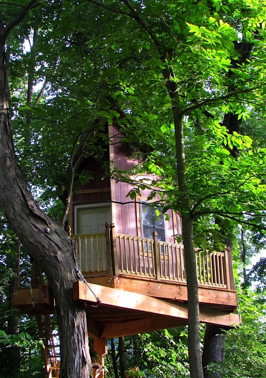 DIY Treehouse built using Nelson Treehouse plans .