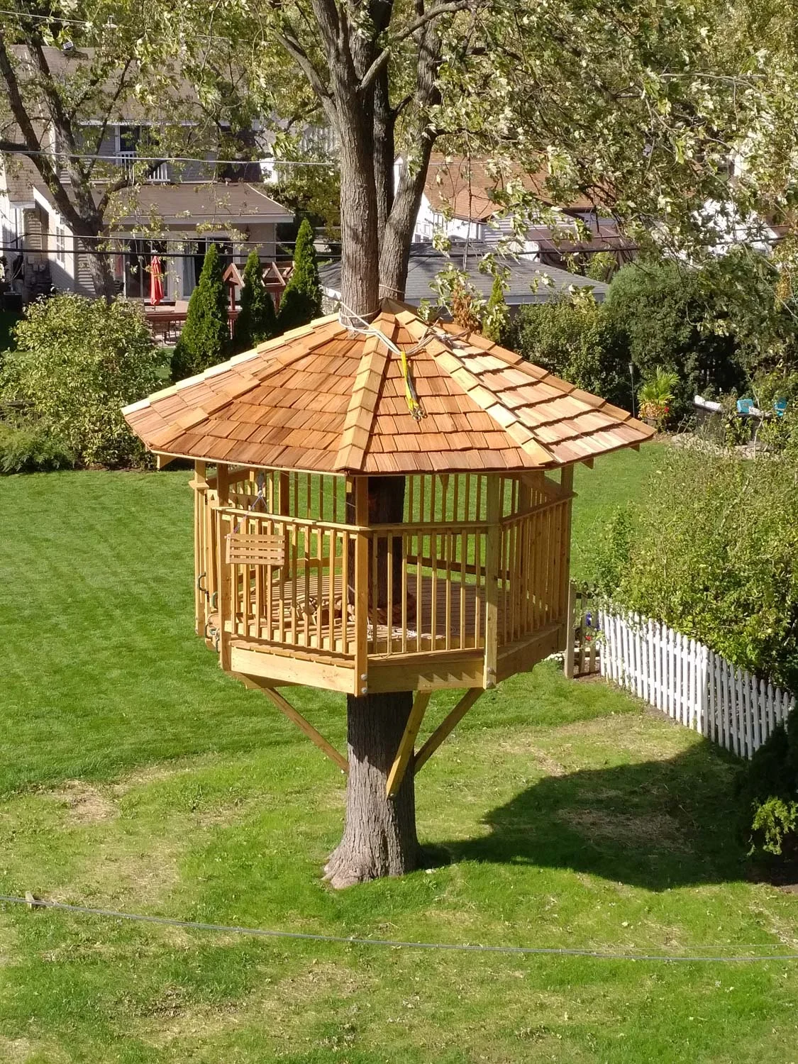 DIY Treehouse built using Nelson Treehouse plans .