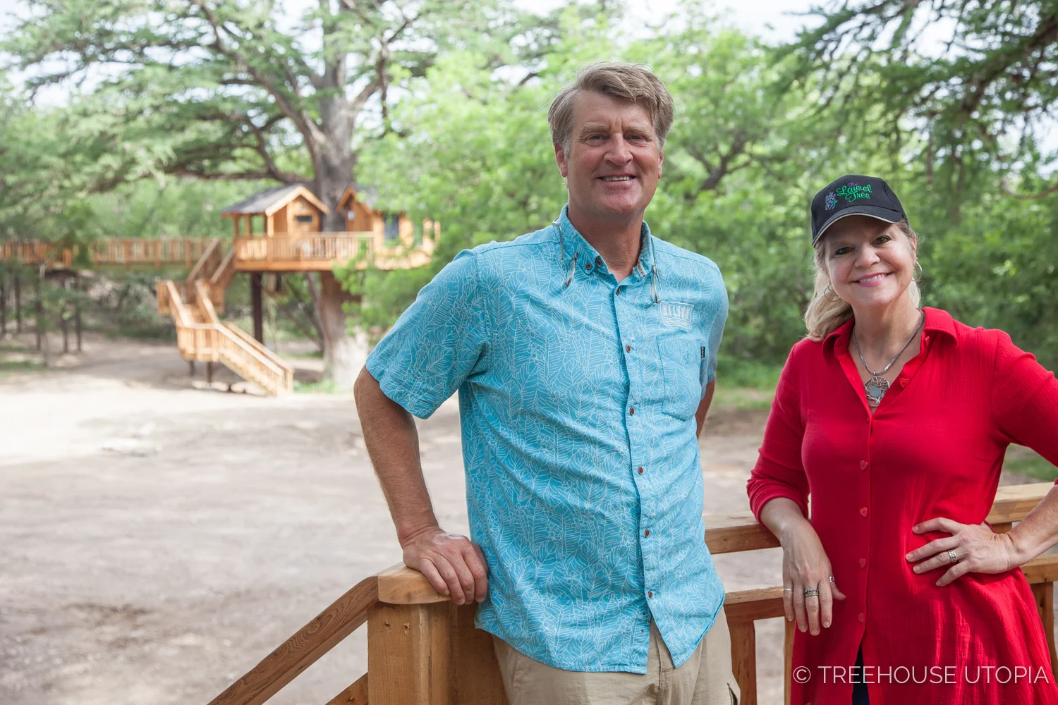 Pete Nelson and Laurel waters at Treehouse Utopia.