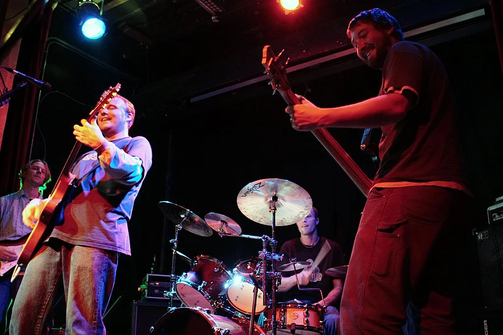 Scott Atkins on drums with his band, Halftrack