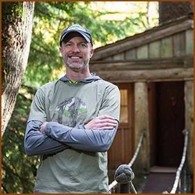 Scott Atkins Project Manager After 20 years of “ground house” building, Scott has decided to take it to the trees! Born and raised not far from Fall City, WA, his childhood days were spent in the woods constructing forts, rope swings, and hideouts. Now many years later, he is feeling young again at Nelson Treehouse! As the son of an engineer, Scott is always looking for a creative way to find solutions. As a teenager, Scott's wife, Robyn, helped care for and teach the Nelson kids, so things have truly come full circle. In his spare time, Scott can be found dodging the trees on his skis or backpacking among them with his son, Cedar. Read Scott’s Staff Spotlight here.