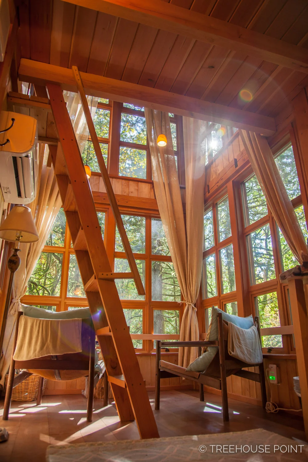 Inside the Trillium at Treehouse Point