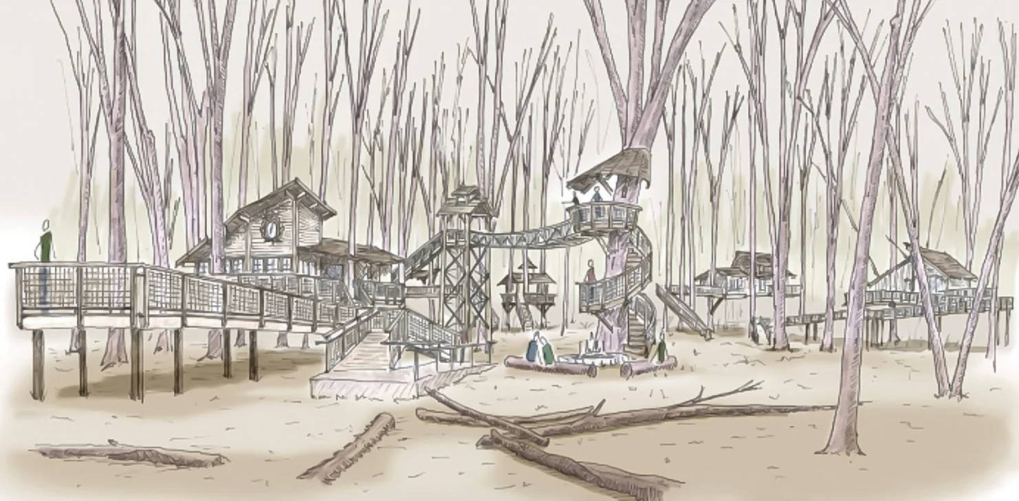 Our team designed the treehouses for the metroparks toledo cannaley Treehouse Village , currently in development
