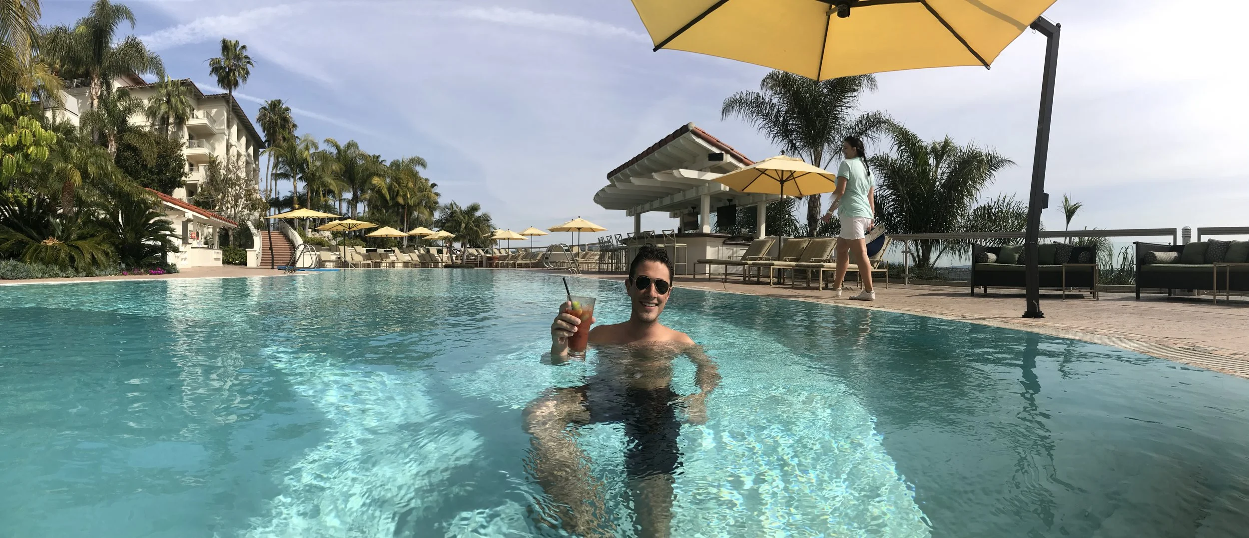Drinking our drank in the adult pool while pretending to know how to adult.