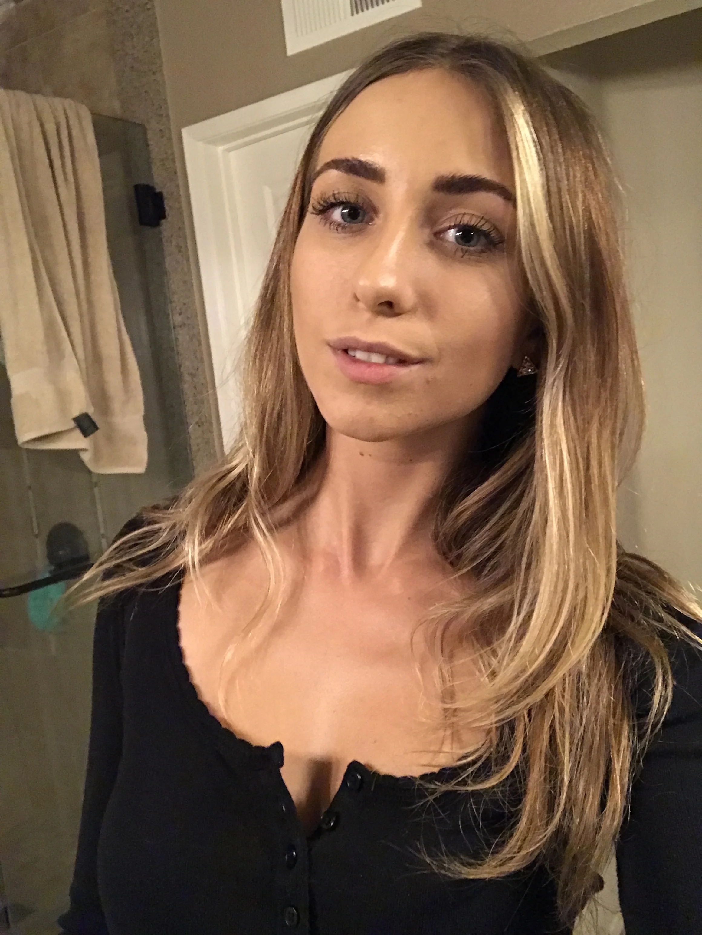 Night of microblading procedure. No makeup on my brows, of course.