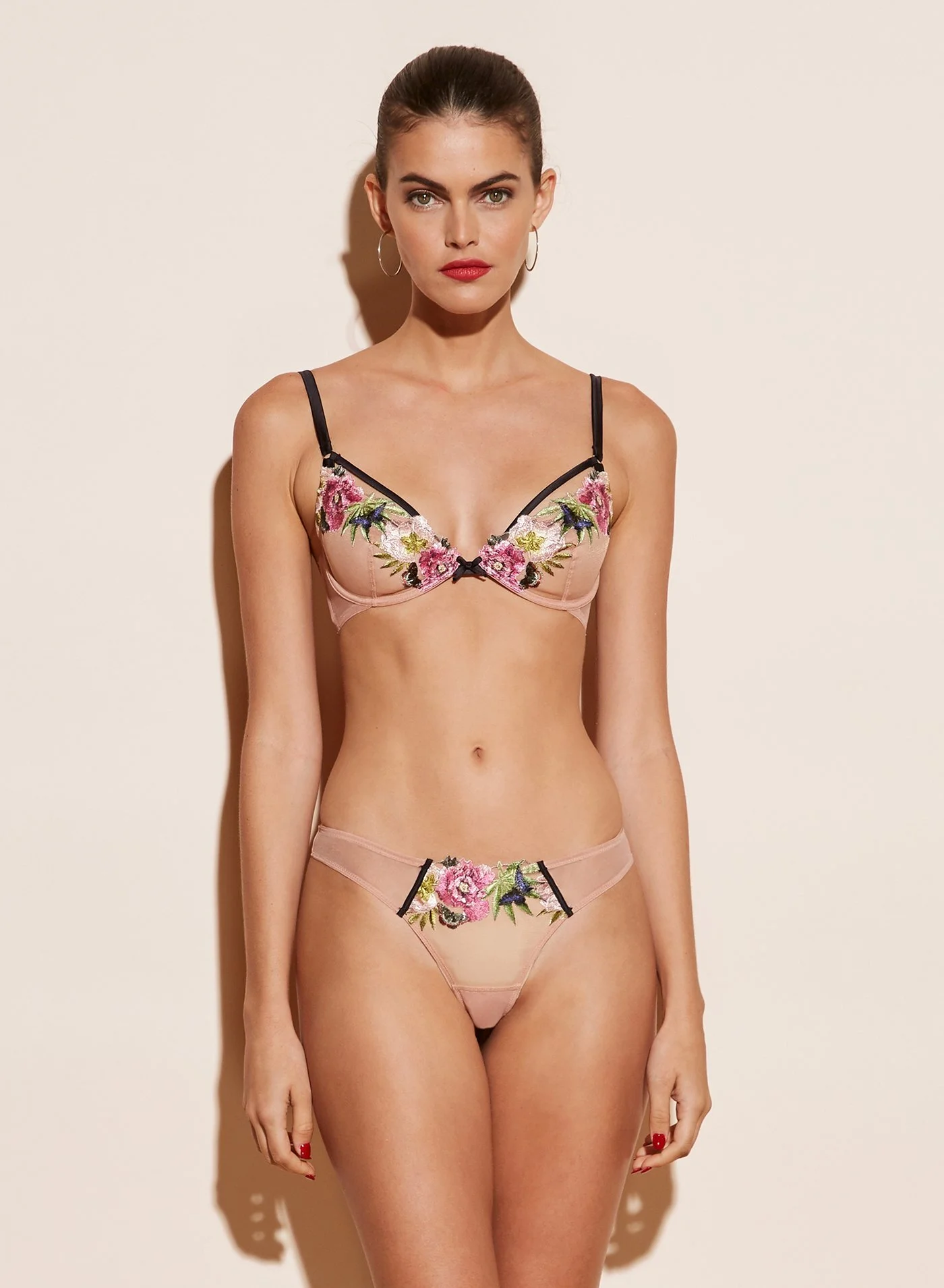 ENCHANTED EMBROIDERY DEMI + THONG