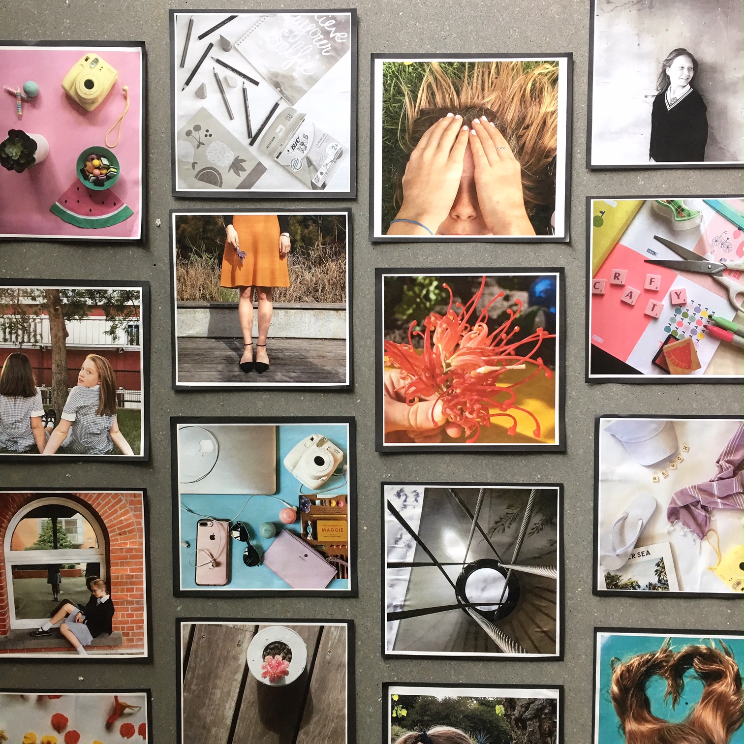 Yr 6 girls work on display in 'Wildfell'