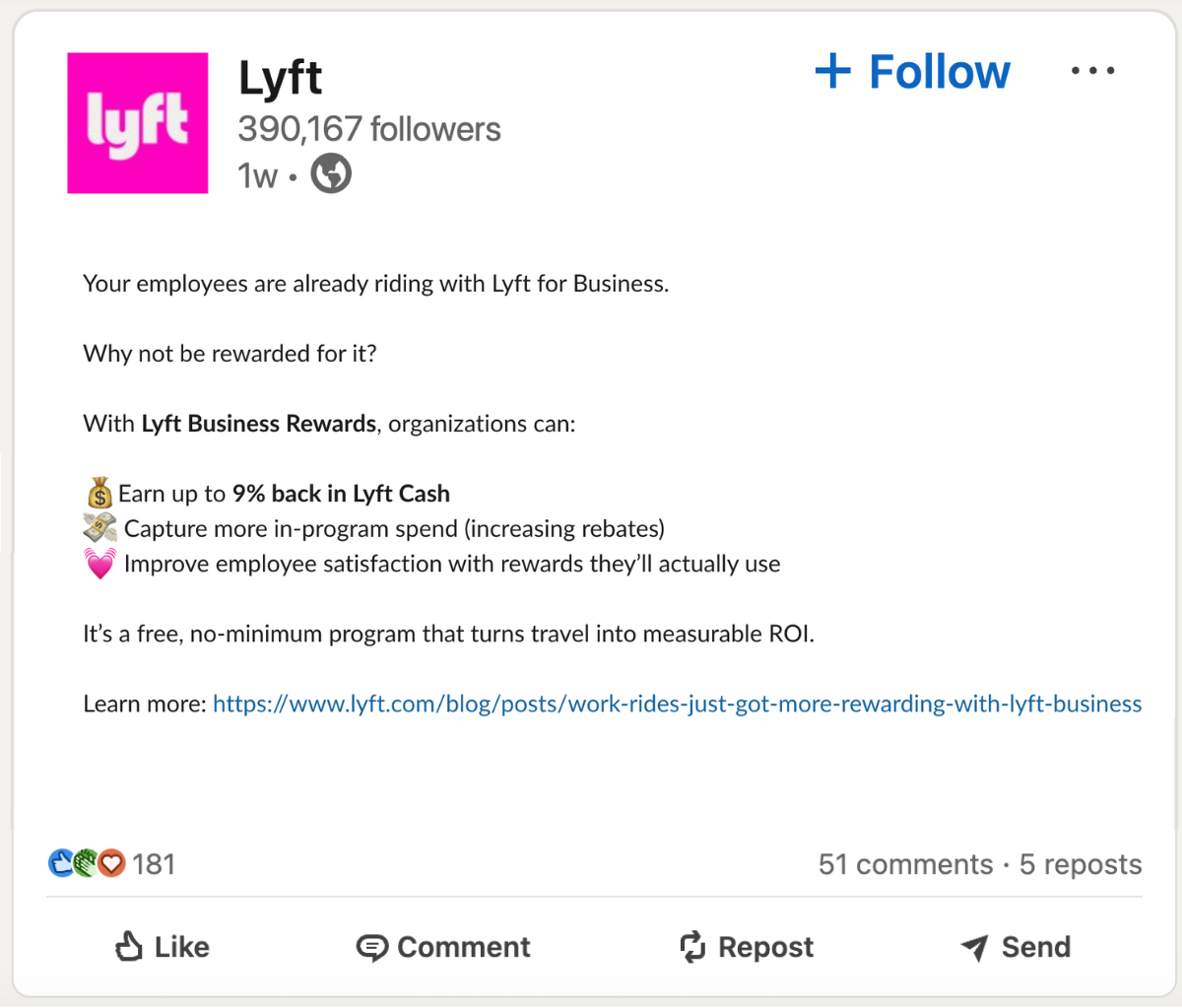  To help support sales enablement, I wrote the content for a deck all about a feature of Lyft Business accounts, People Sync, that solves a major pain point: Maintaining employee rosters.  Read the deck !  