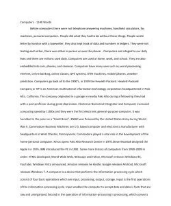 Computers - 1140 Words 