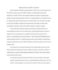 Reporting Practices and Ethics examination