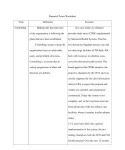 Week One Health Care Financial Terms Worksheet