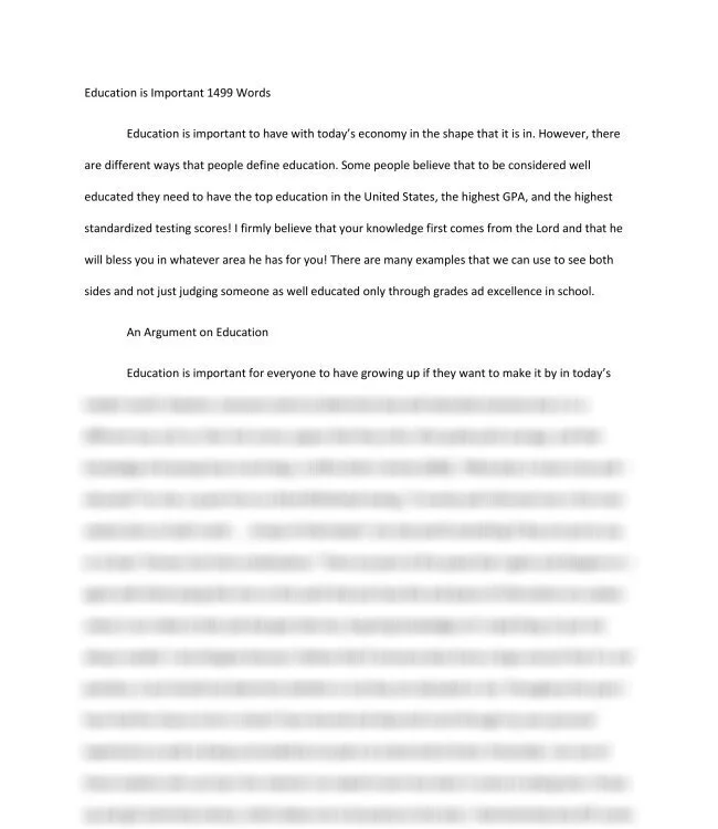Education is Important 1499 Words_thumb-0.jpg
