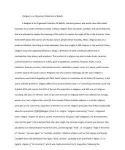 Religion is an Organized Collection of Beliefs A Religion Is An Organized Collection Of Beliefs, cultural systems, and world views that relate humanity to an order of existence.[note 1] Many religion