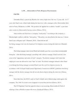LAW_ _Abercrombie &amp; Fitch, Religious Discrimination