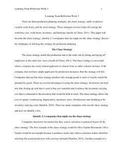 Learning Team Reflection Week 3