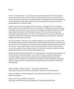 Virtual Organization  