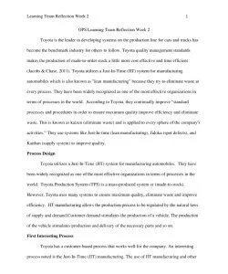 OPS Learning Team Reflection Week 2