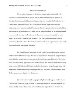 Perspective on health care