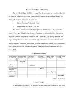 Process Design Matrix and Summary