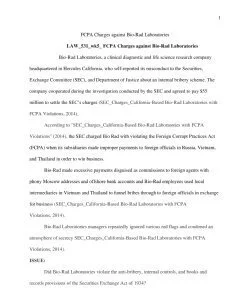 FCPA Charges Against Bio-Rad Laboratories