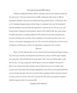 The Legal System and ADR Analysis