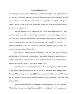 Operational Planning essay