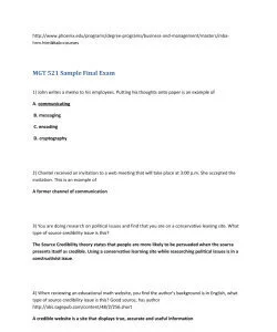 MGT Sample Final Exam