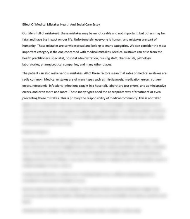 Effect Of Medical Mistakes Health And Social Care Essay_thumb-0.jpg