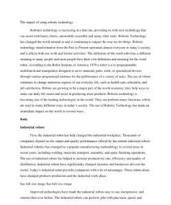 The impact of using robotic technology