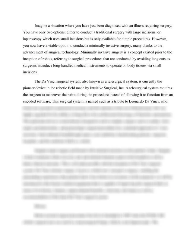The Da Vinci Surgical System Nursing Essay_thumb-0.jpg