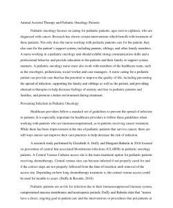 Animal Assisted Therapy and Pediatric Oncology Patients
