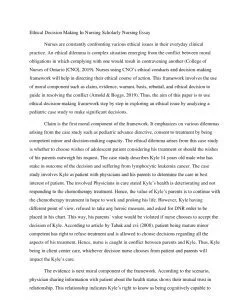Ethical Decision Making In Nursing Scholarly Nursing Essay
