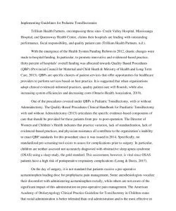 Implementing Guidelines for Pediatric Tonsillectomies