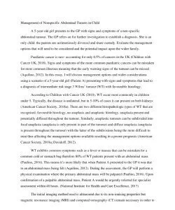 Management of Nonspecific Abdominal Tumors in Child 