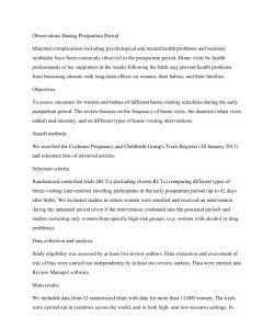 Observations During Postpartum Period 